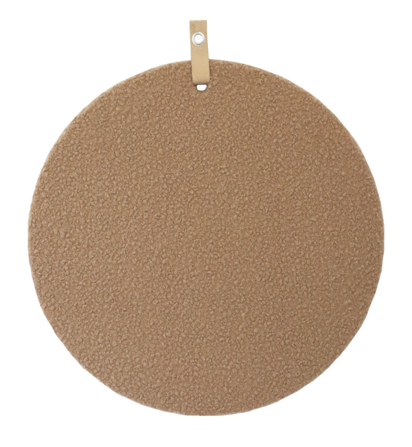 Memo prikbord bouclé camel d.60cm