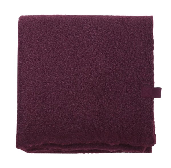 Plaid bouclé aubergine 150x170cm