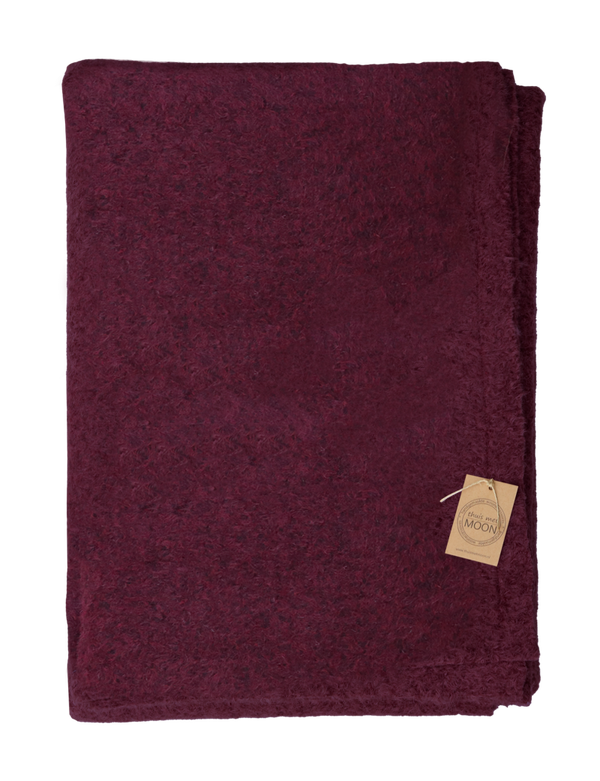 Plaid wol boucle bordeaux 150x170cm
