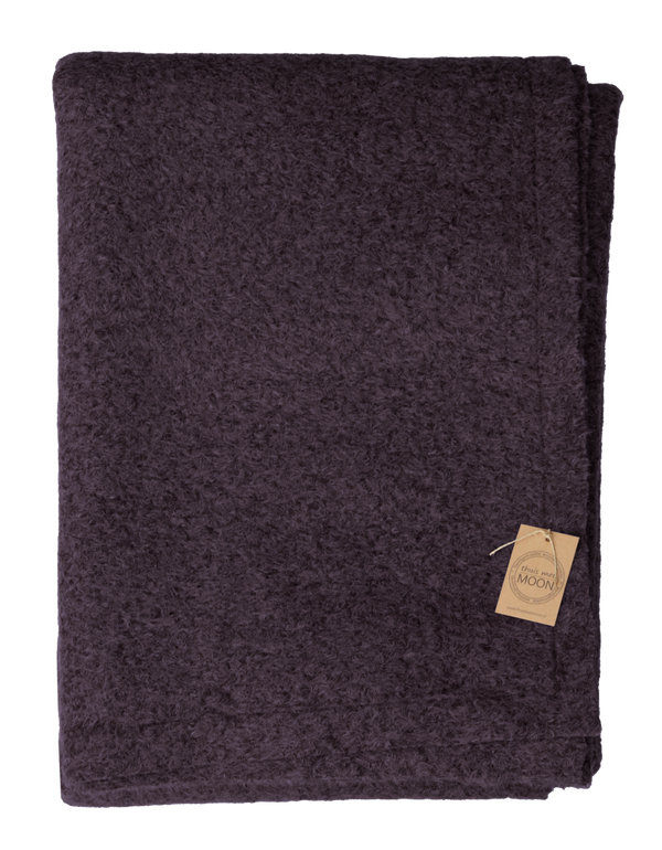 Plaid wol boucle dark chocolate 150x170cm