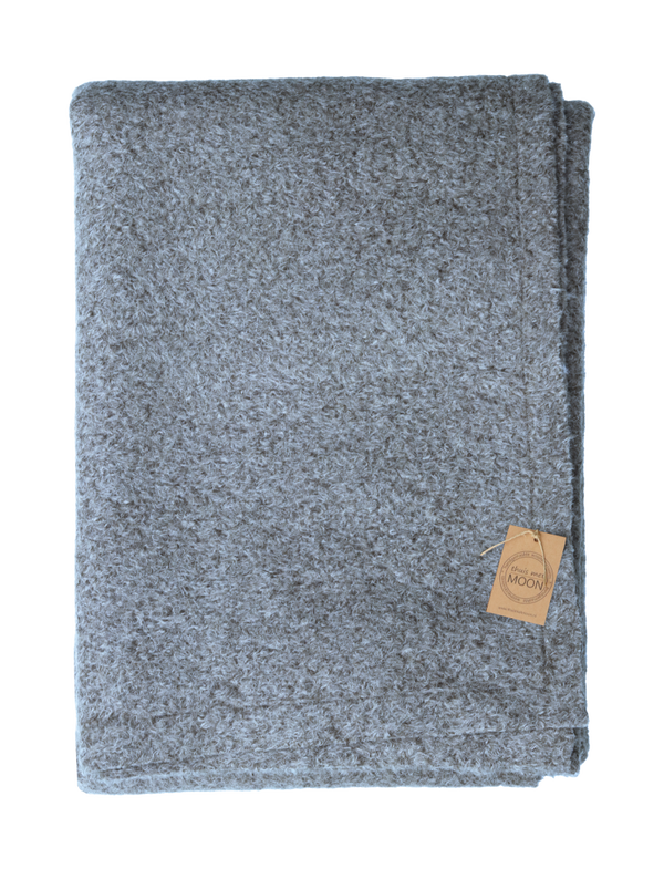 Plaid wol boucle grijs 150x170cm