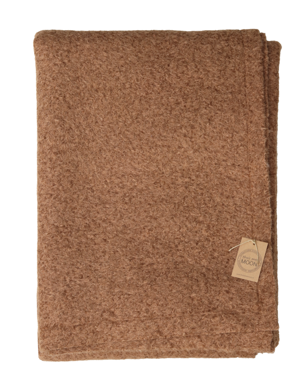Plaid wol boucle mocha mousse 150x170cm