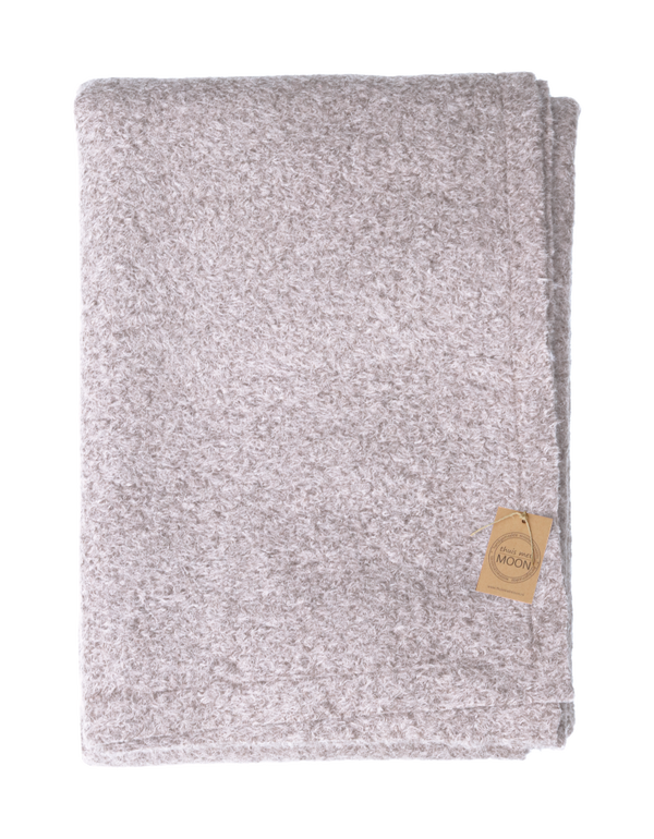 Plaid wol boucle taupe 150x170cm
