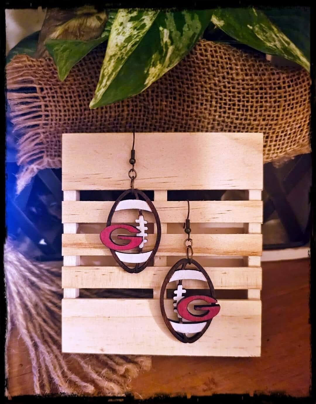 Open Football Earrings
