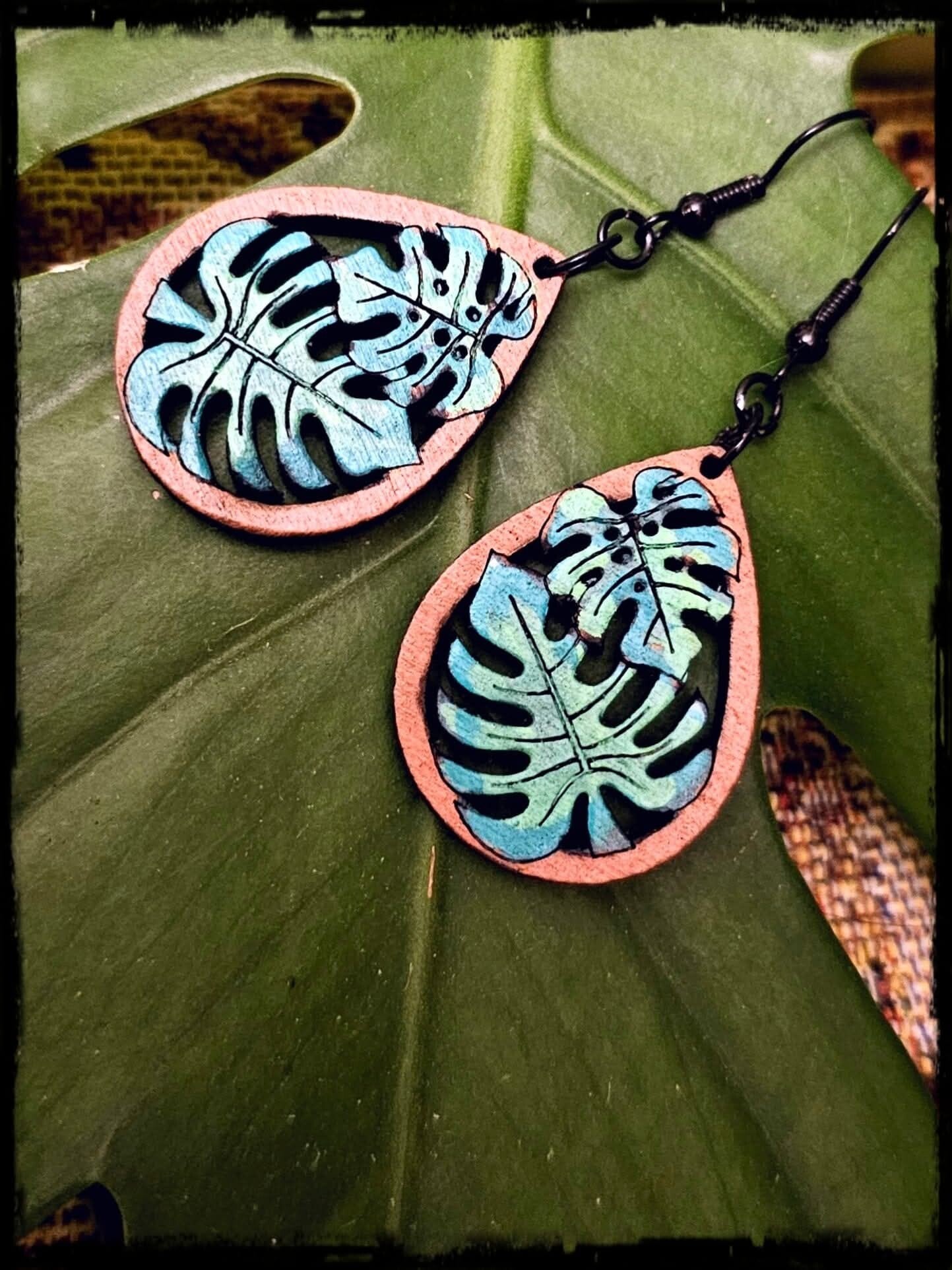 Monstera Leaf Earrings
