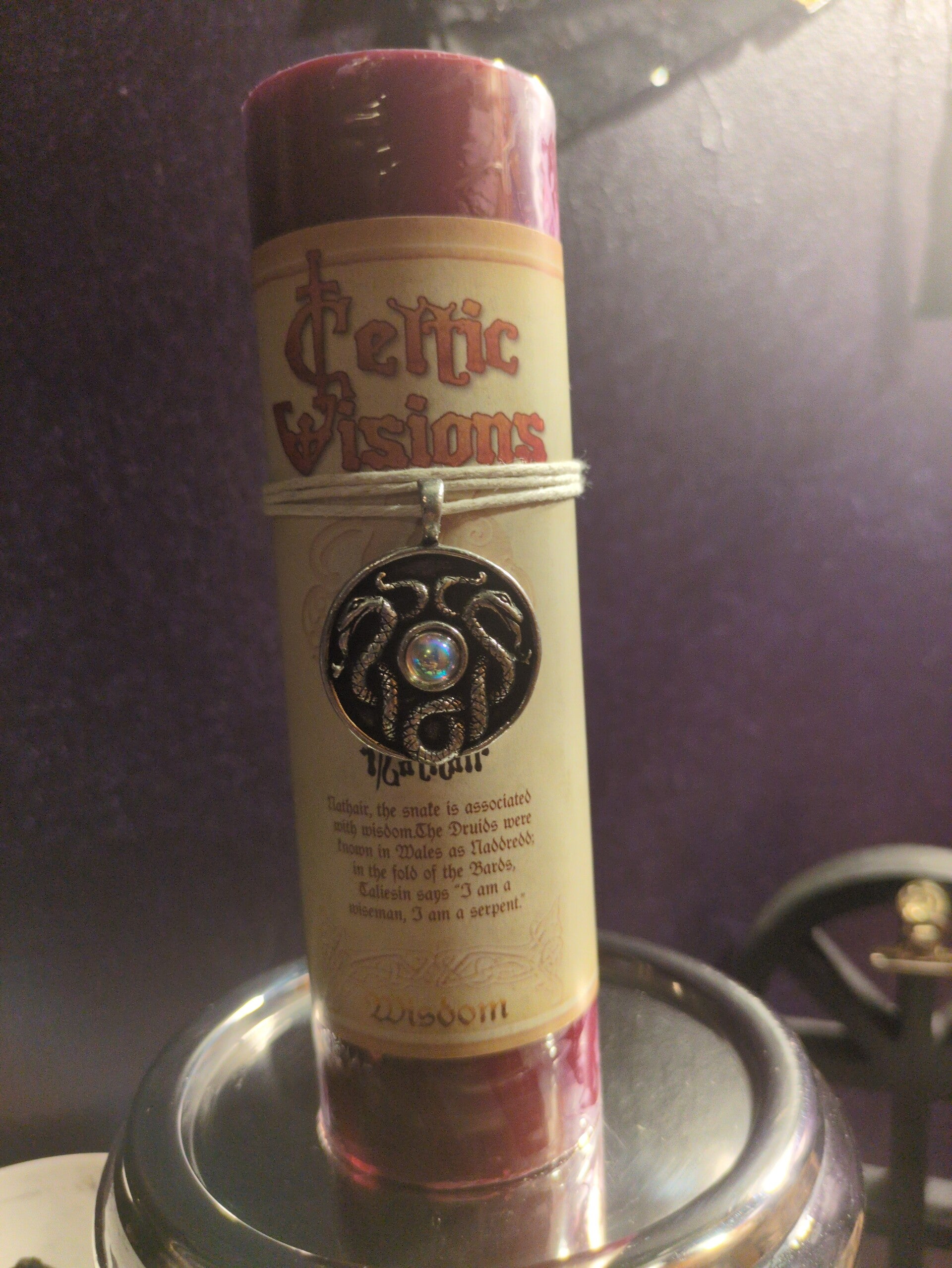 Nathair (Wisdom) pillar candle from the Celtic Visions