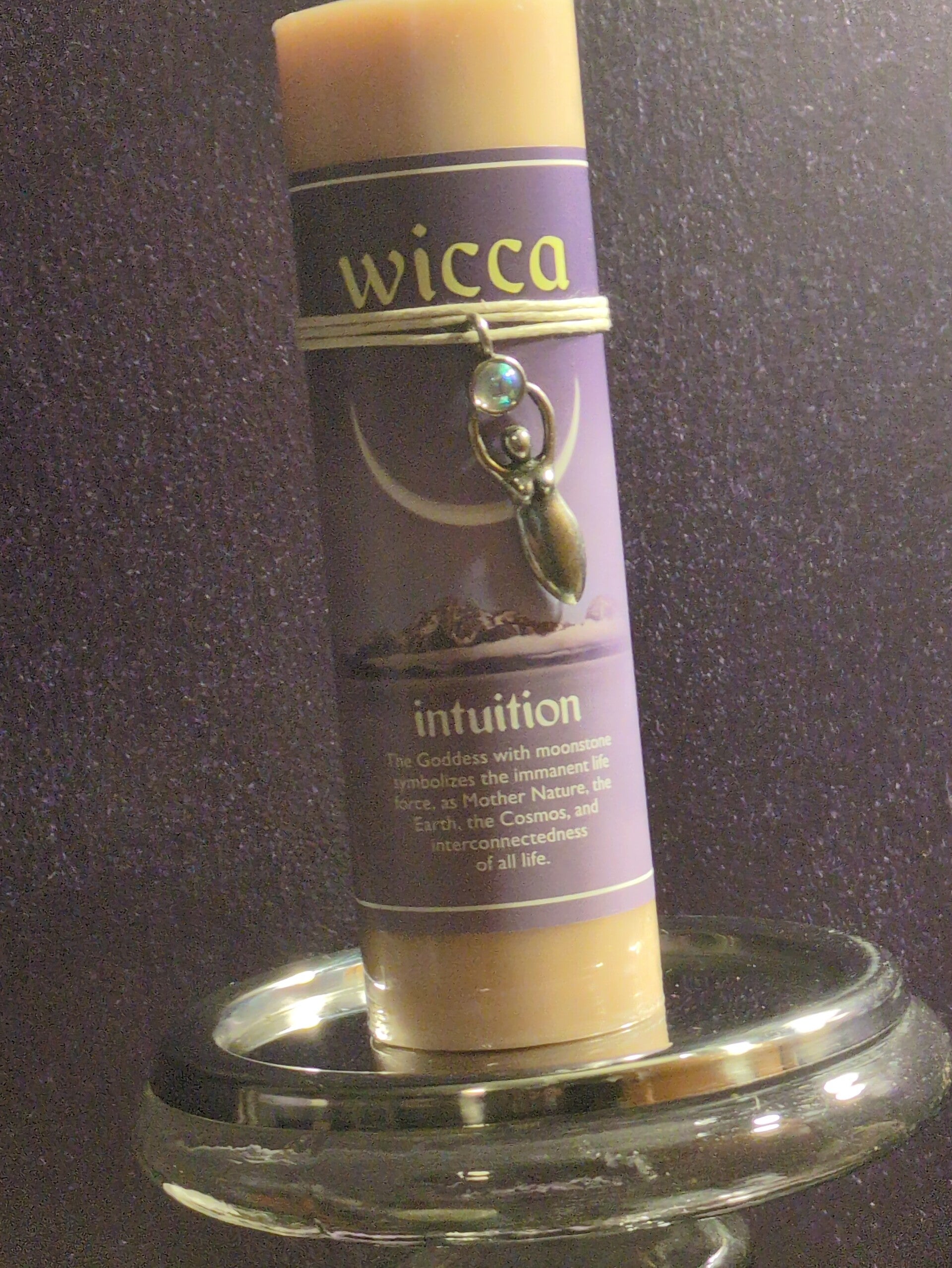 Benjamin International Intuition Wicca pewter pendant candle featuring a Goddess amulet.