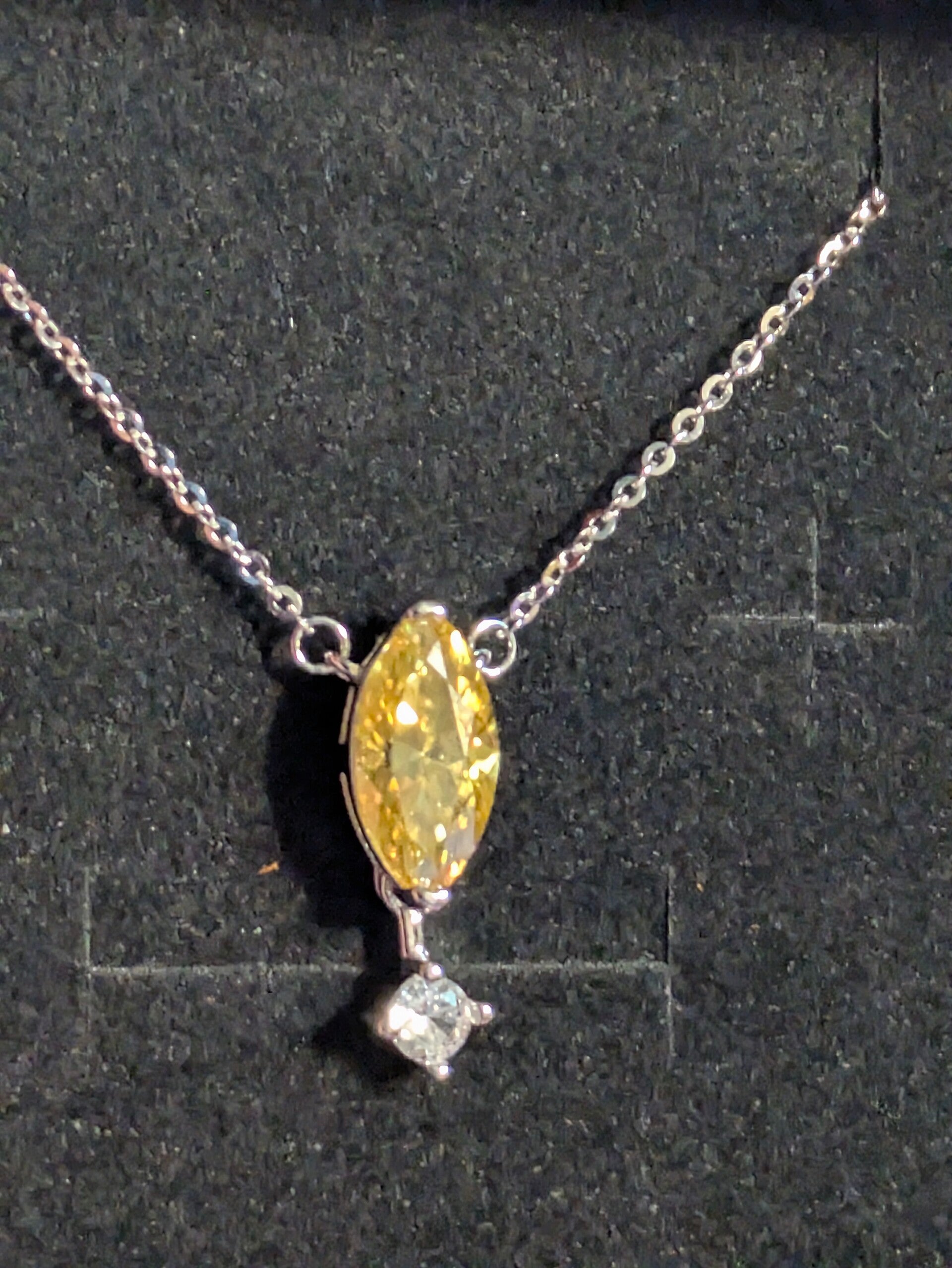 Denise Sterling Silver Moissanite Centrine Necklace