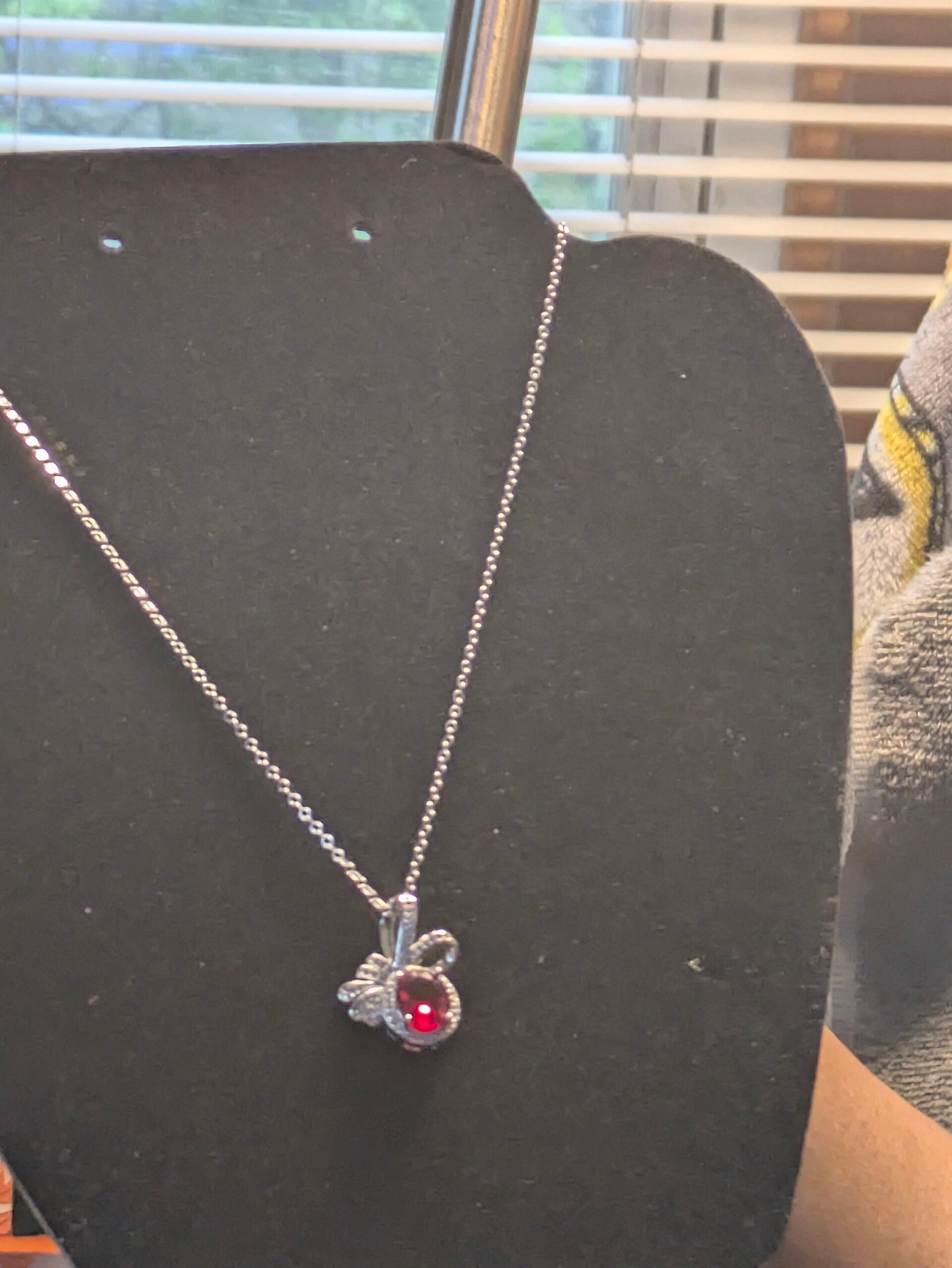 Classic Moissanite Ruby Drop Pendant Necklace 18 Inches 925