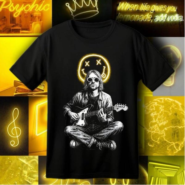 Kurt Cobain Tee Vintage Style Rock Band