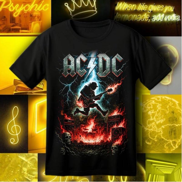 AC/DC Vintage Style Rock Band Concert Tee | Graphic T-Shirt for Fans