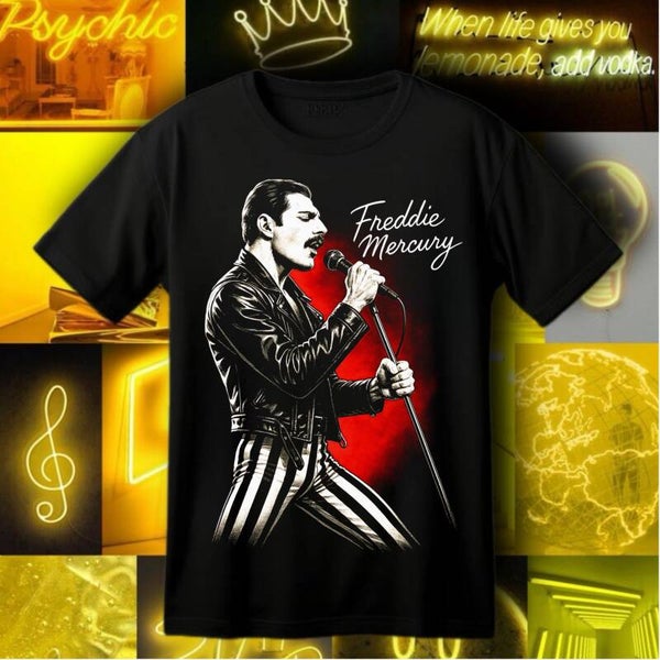 Freddie Mercury of Queen Band Concert Tee | Graphic T-Shirt for Fans