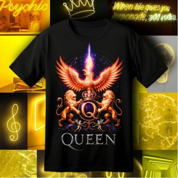 Queen Vintage Style Rock Band Concert Tee | Graphic T-Shirt for Fans