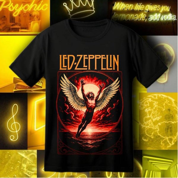 Led Zeppelin Vintage Style Rock Band Concert Tee | Graphic T-Shirt for Fans