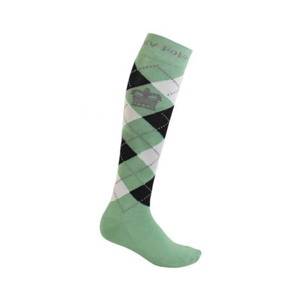 HV Polo Sokken Argyle Pistache-Navy-White