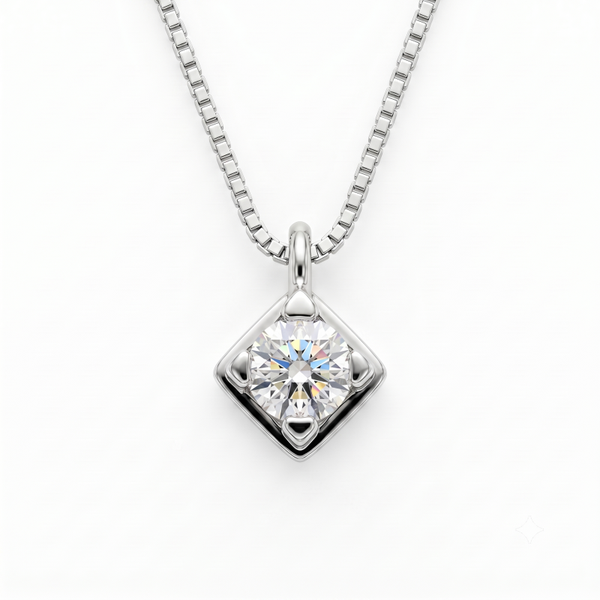 Collierino in oro bianco con diamante punto luce