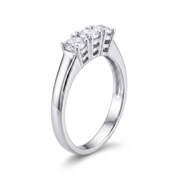 Anello trilogy in oro bianco con diamanti