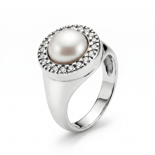 Anello Chevalier con Perla