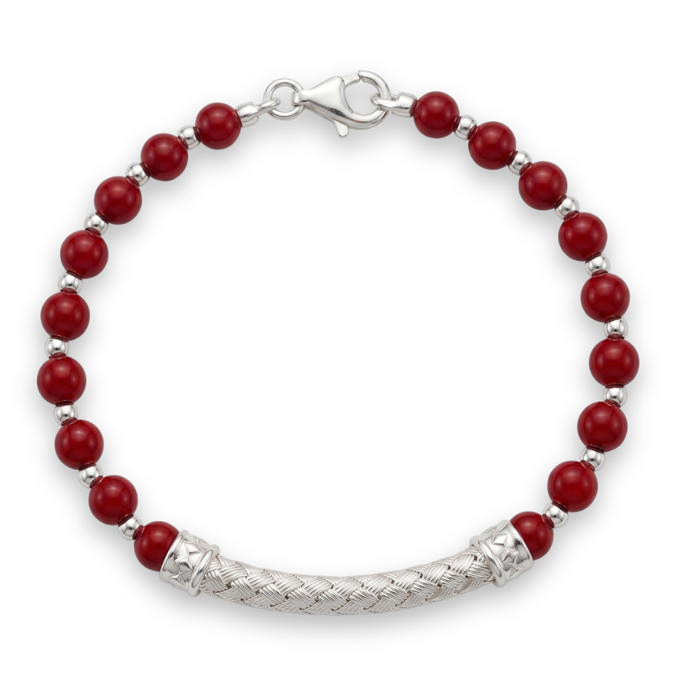 Bracciale maschile con pietre e argento