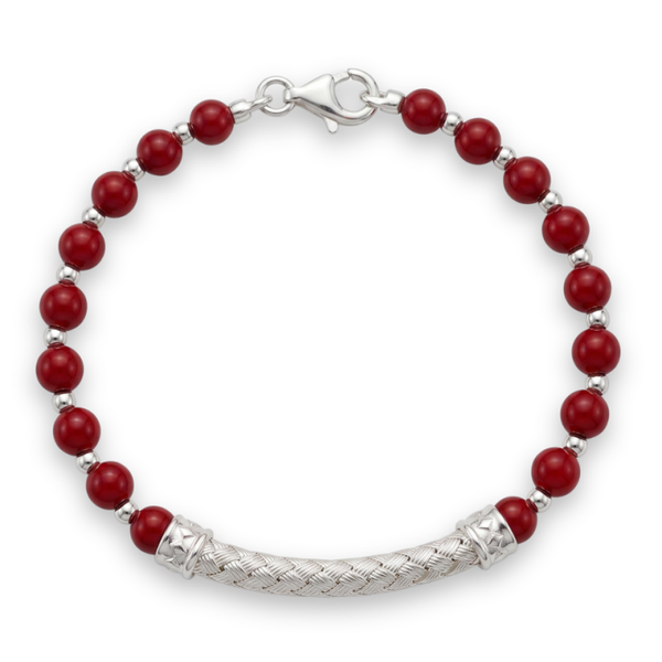 Bracciale maschile con pietre e argento