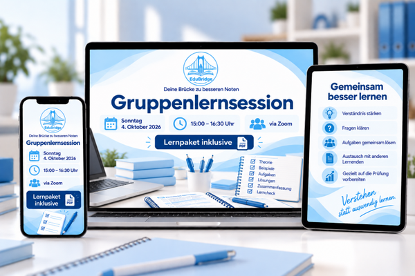 Gruppen Lernsession - 04.10.2026 ab 15:00 Uhr
