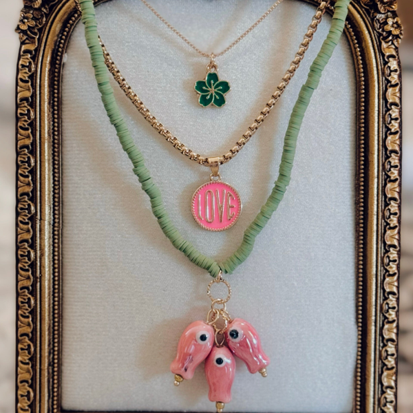 2 stack fish necklace