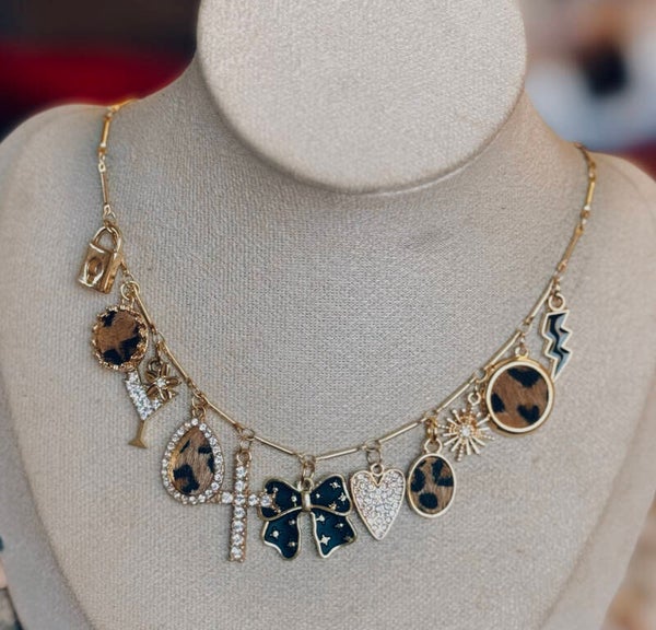 New bow and cheetah necklace