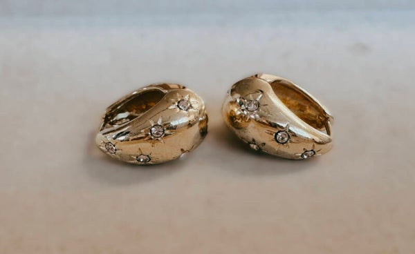 Gold and diamond earrings