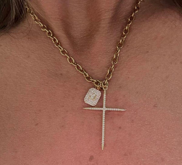 Diamond cross with initial