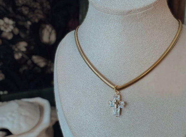Crystal cross necklace