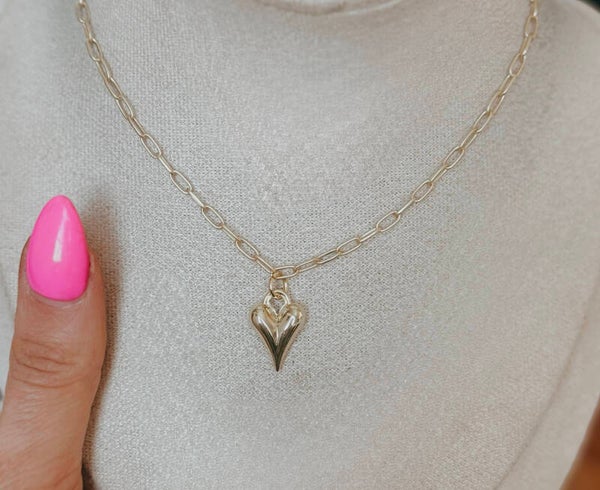 Bubble gold heart necklace