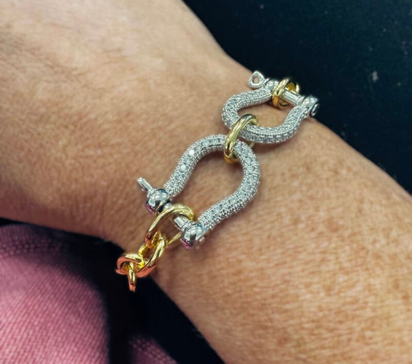 Silver/gold clasp bracelet