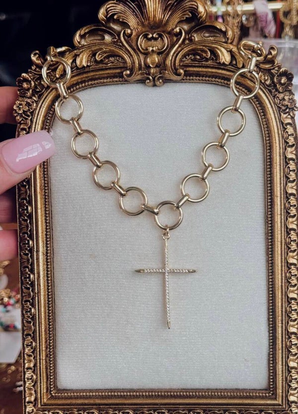 Diamond cross necklace