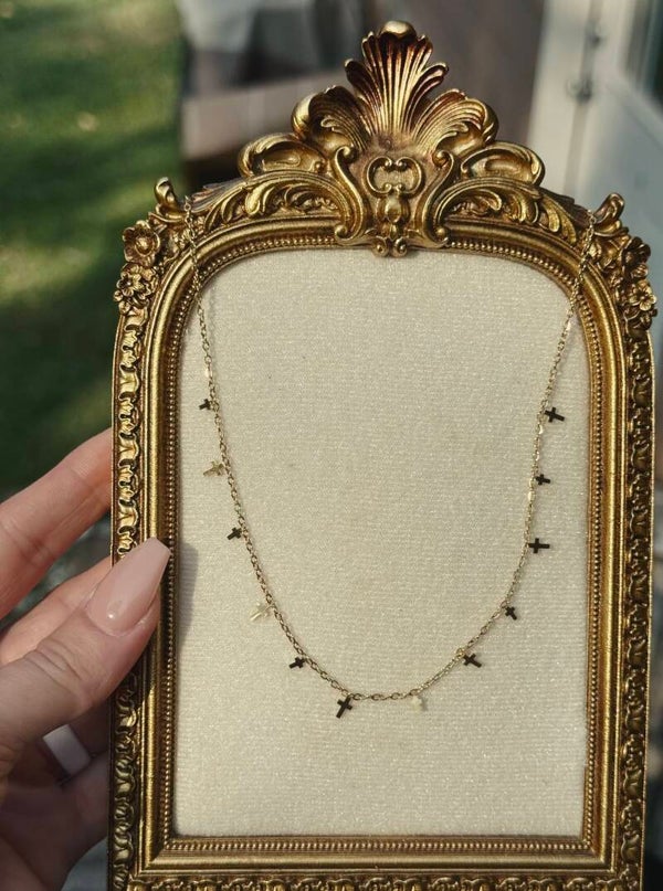 Small cross dainty necklace