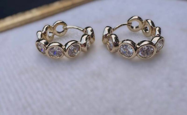 Diamond hoop earrings