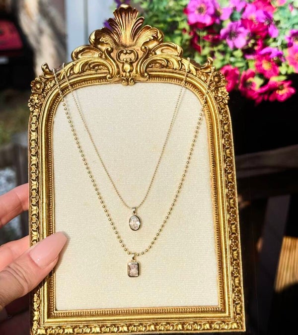Double diamond necklaces