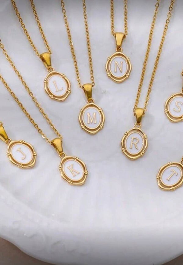 Vintage initial necklace