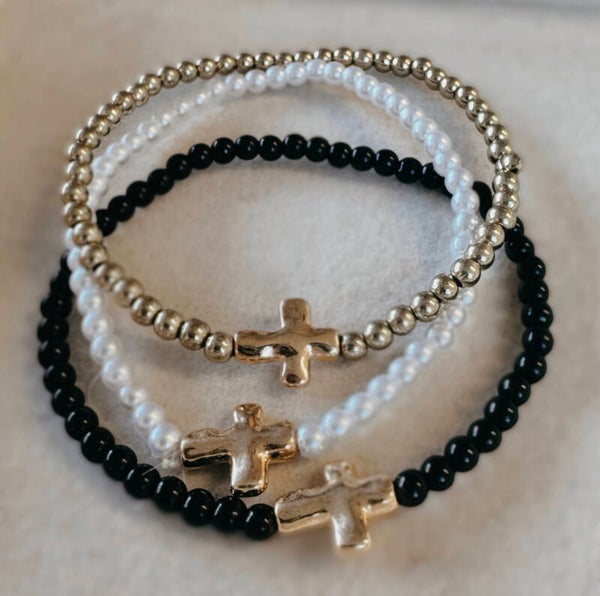 Cross beaded bracelets