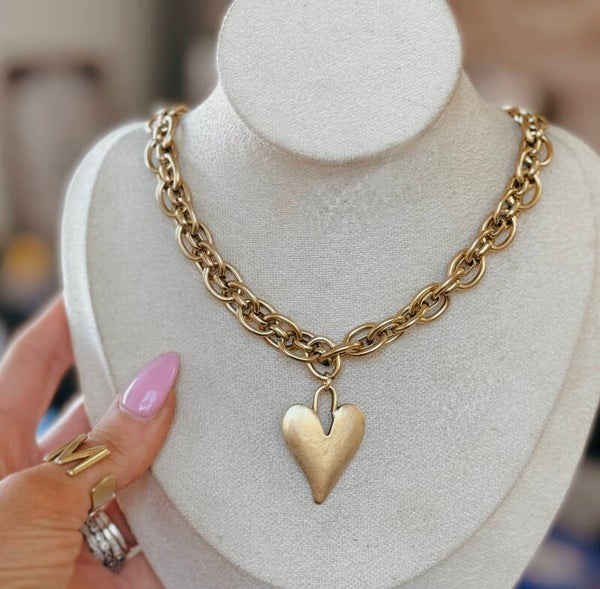 New chain gold heart