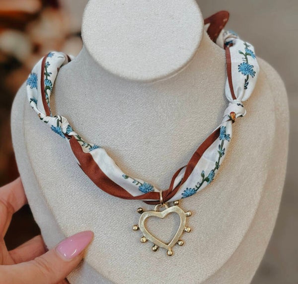 New scarf heart necklace