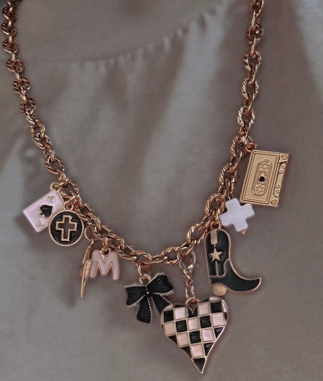 Custom checkered necklace