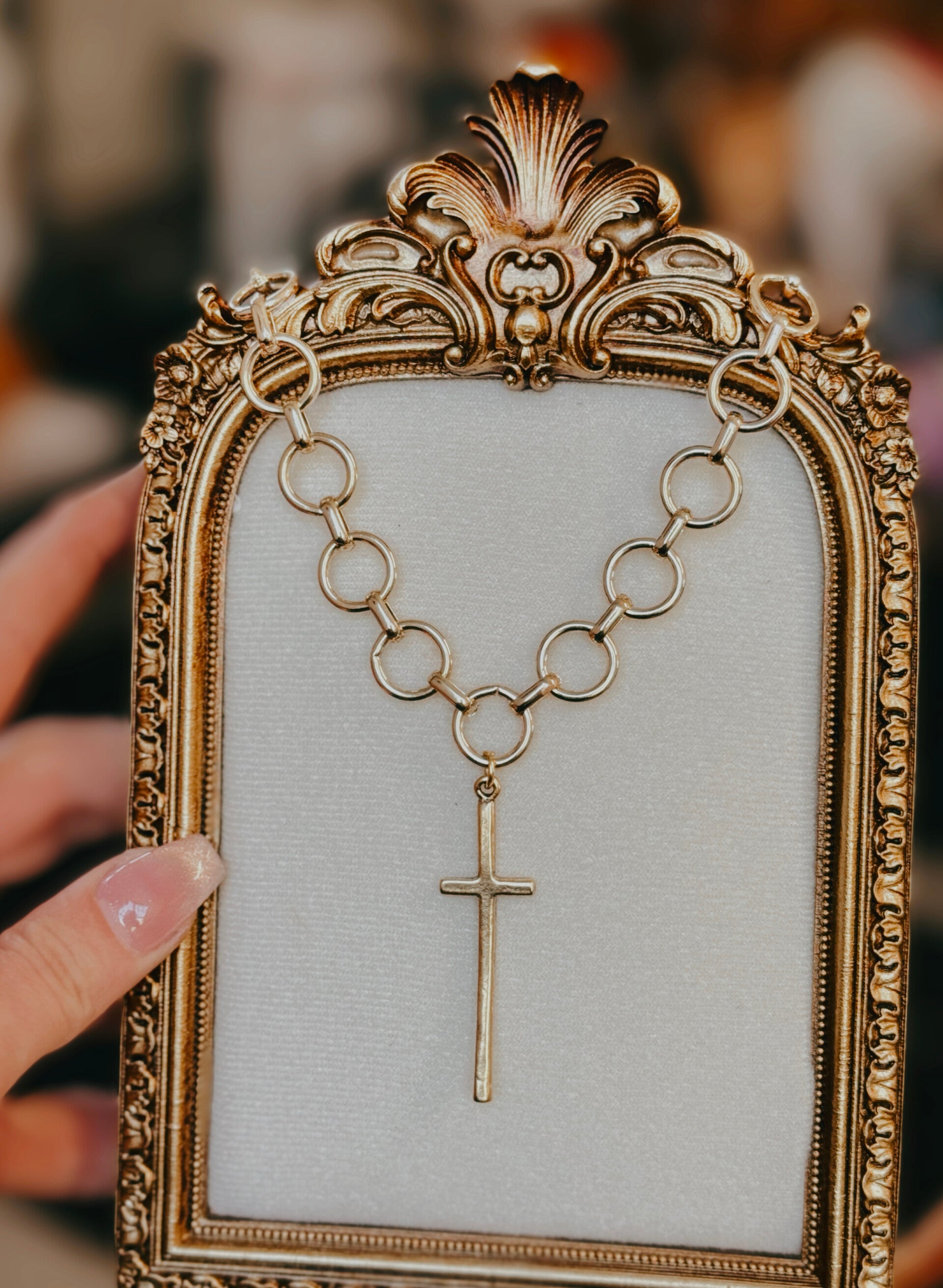 Cross circle necklace