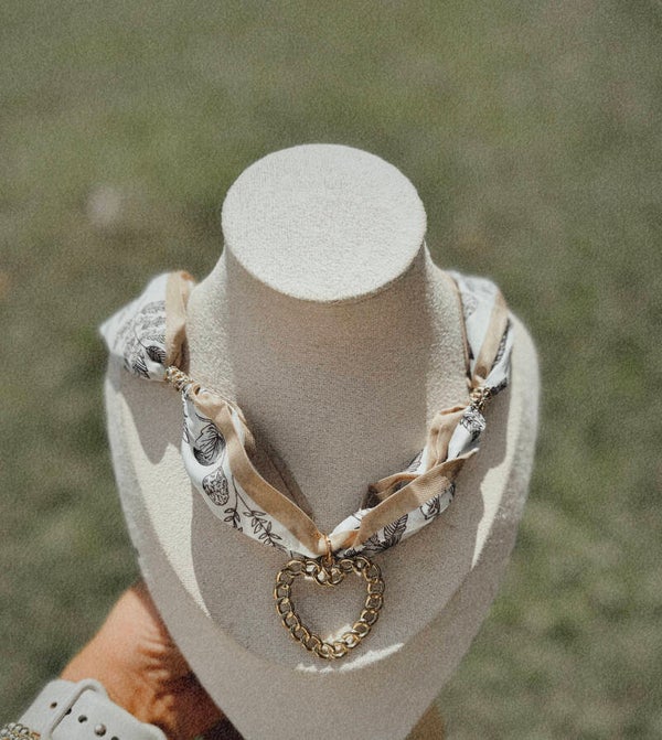 Large Heart Scarf Necklace