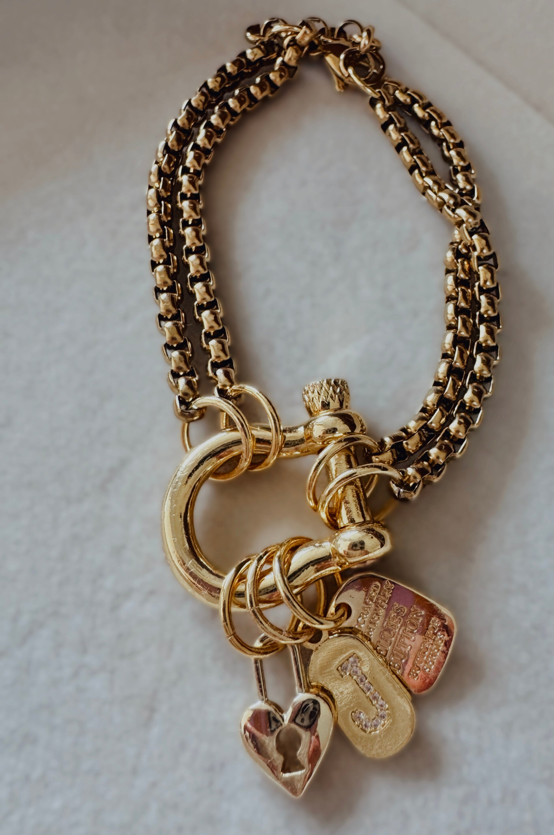 Spike inital bracelet