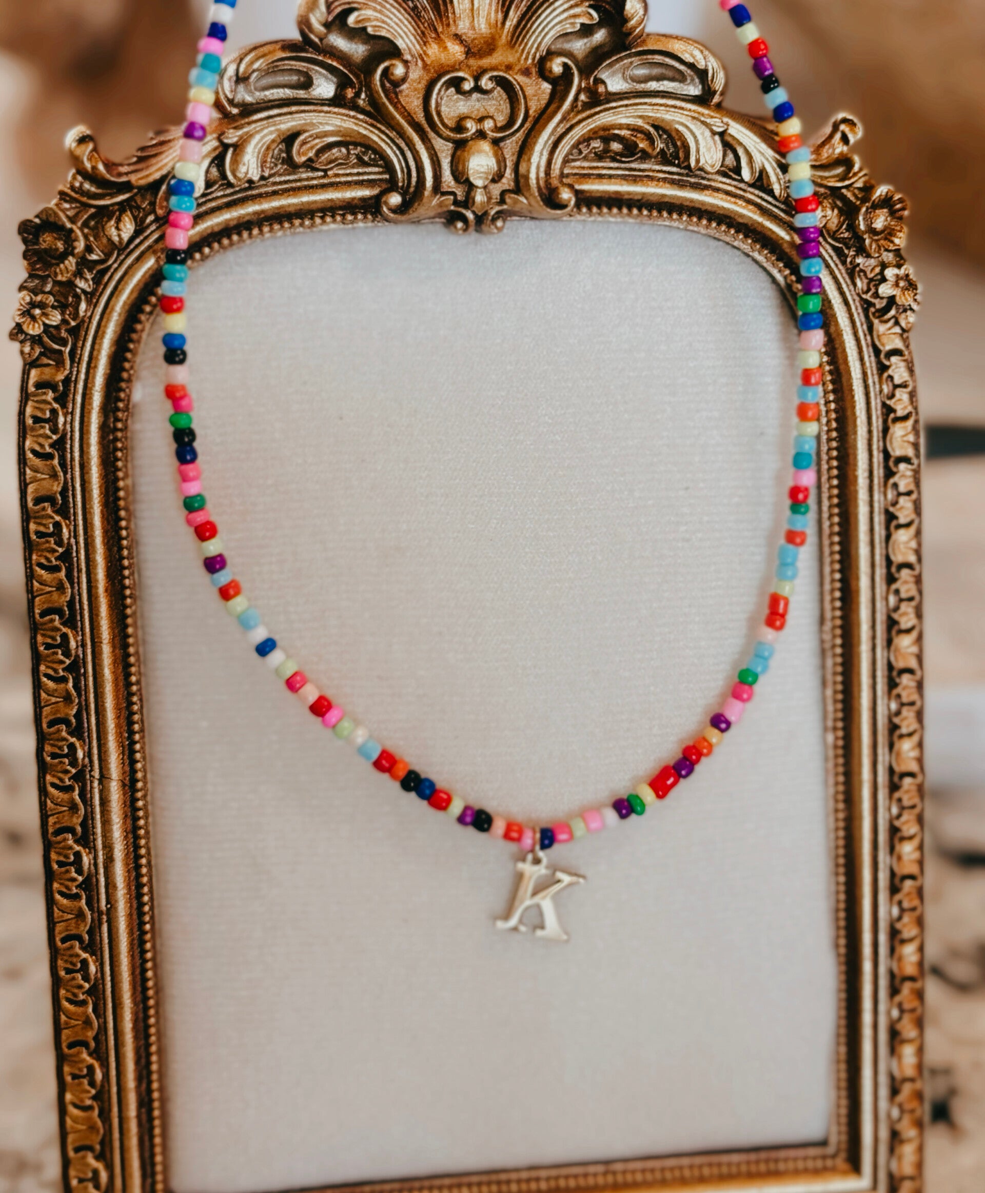 Colorful initial necklace