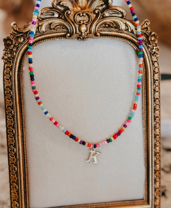 Colorful initial necklace