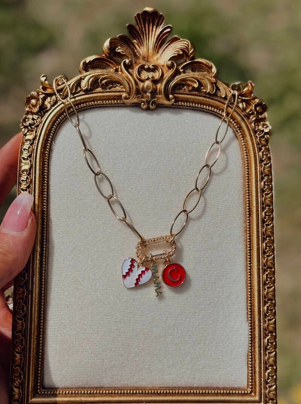 Baseball mama necklace