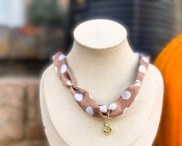 Initial scarf necklace
