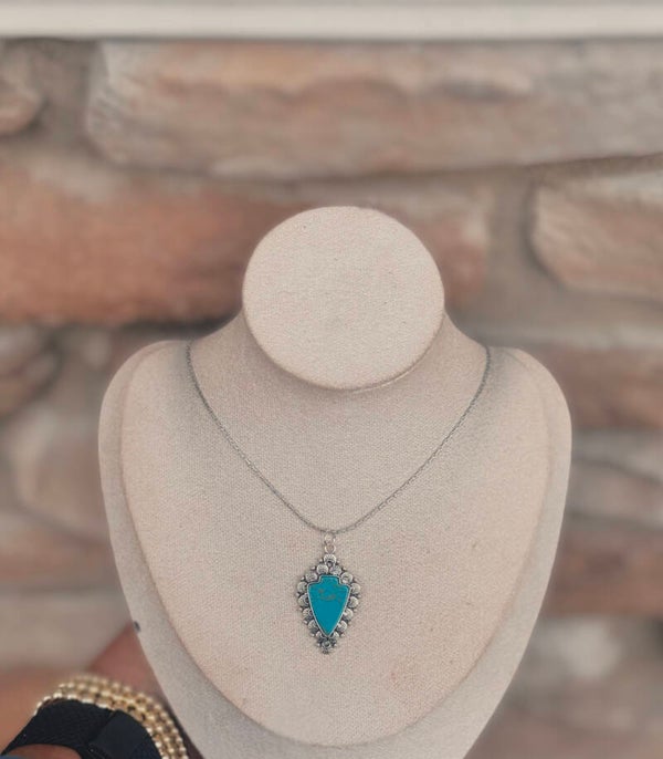 Turquoise and silver necklace