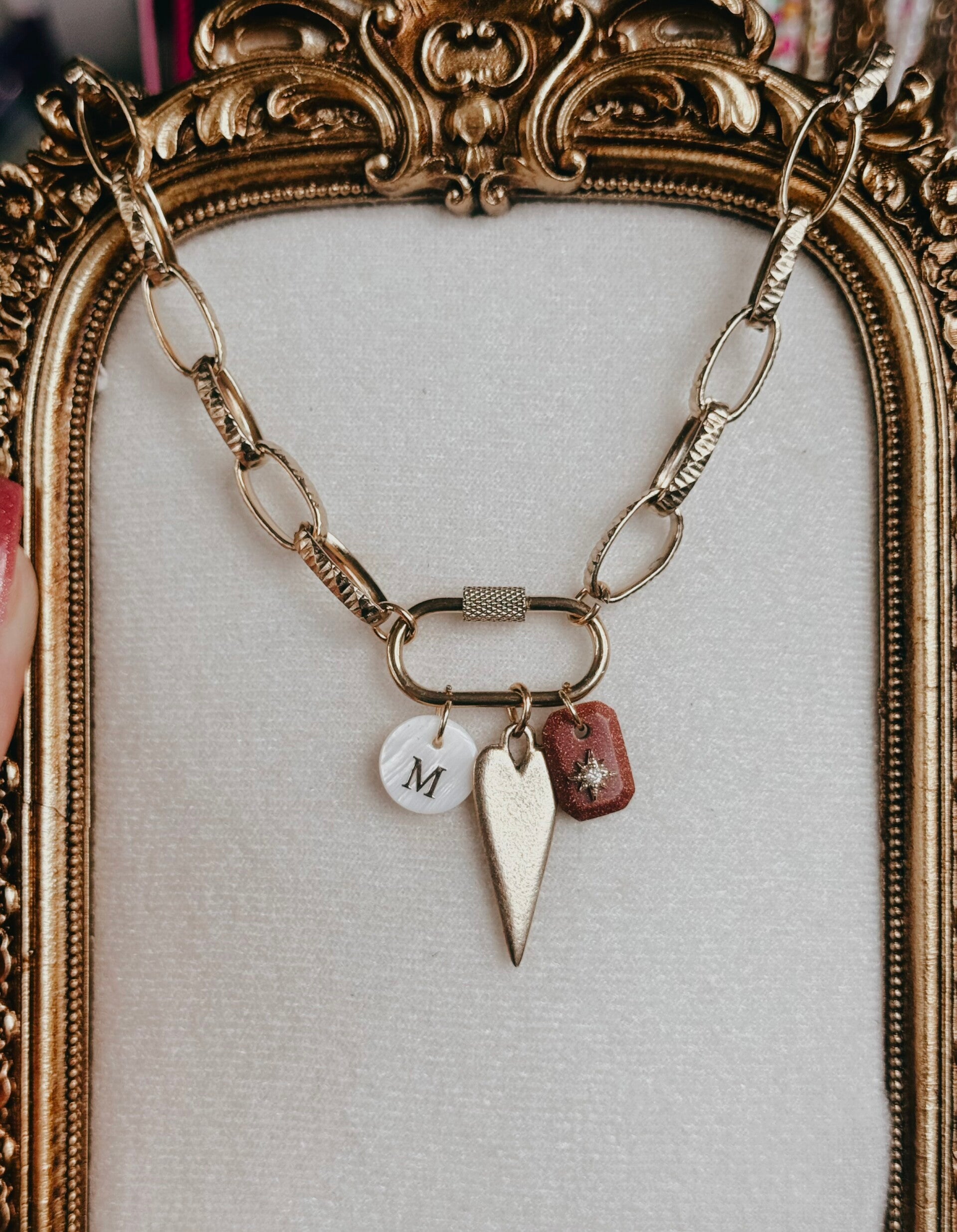 New clasp initial necklace